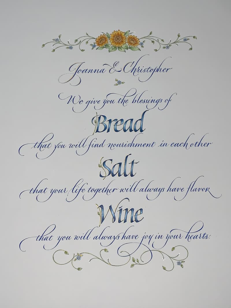 An artistic wedding blessing
