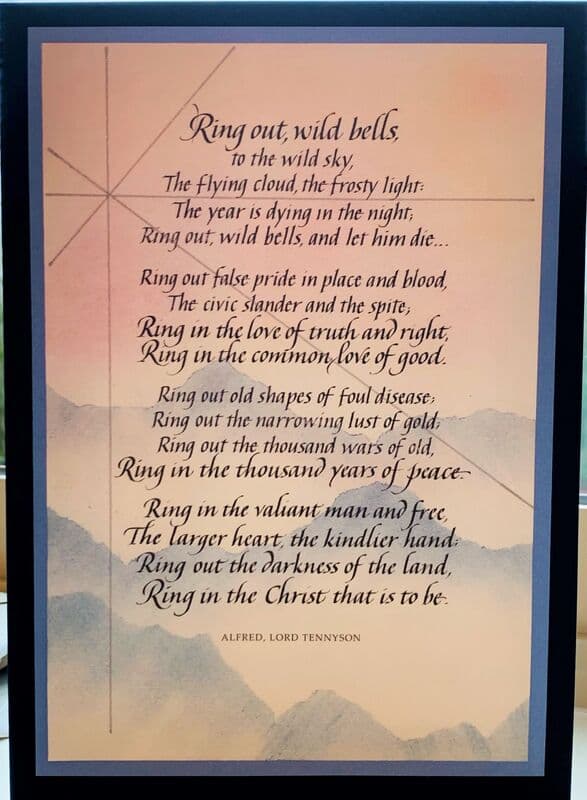 An artistic rendition of 'Ring out, wild bells'