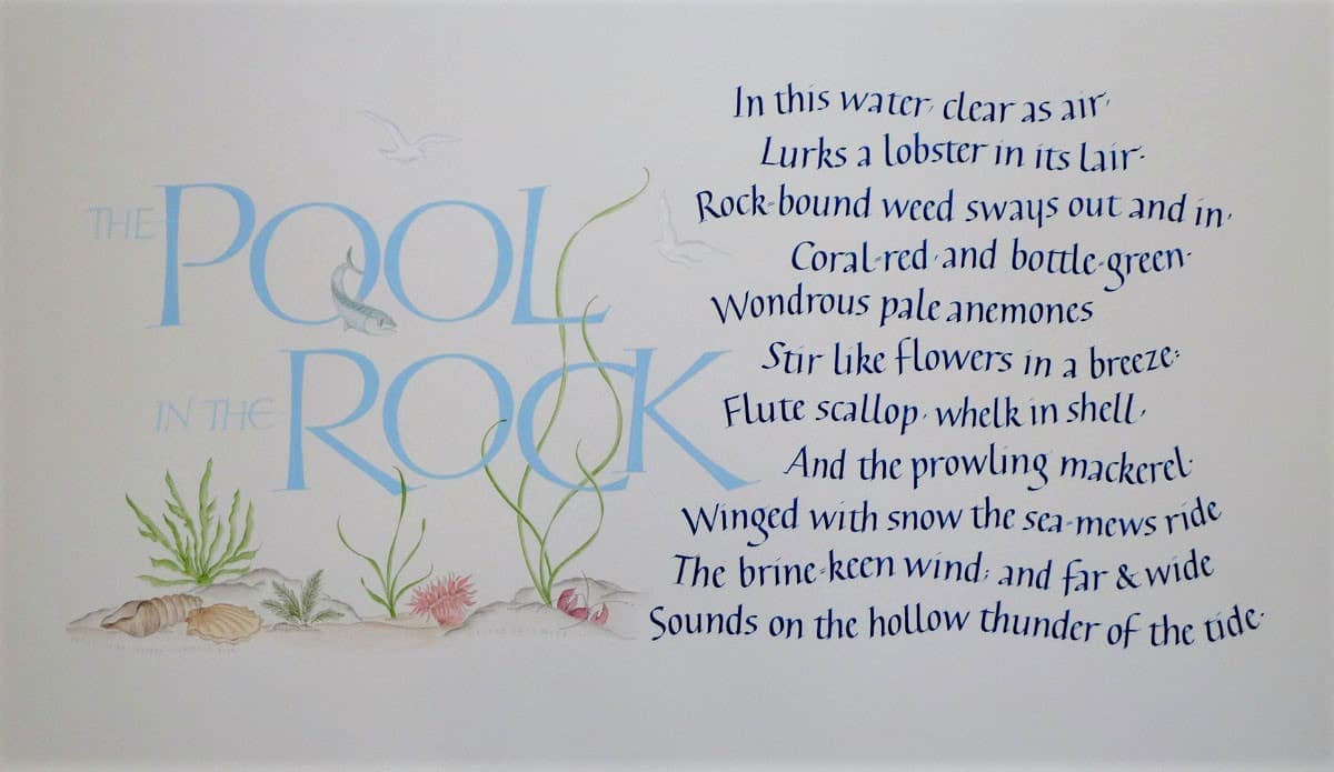 An artistic rendition of a poem call The Pool in the Rock