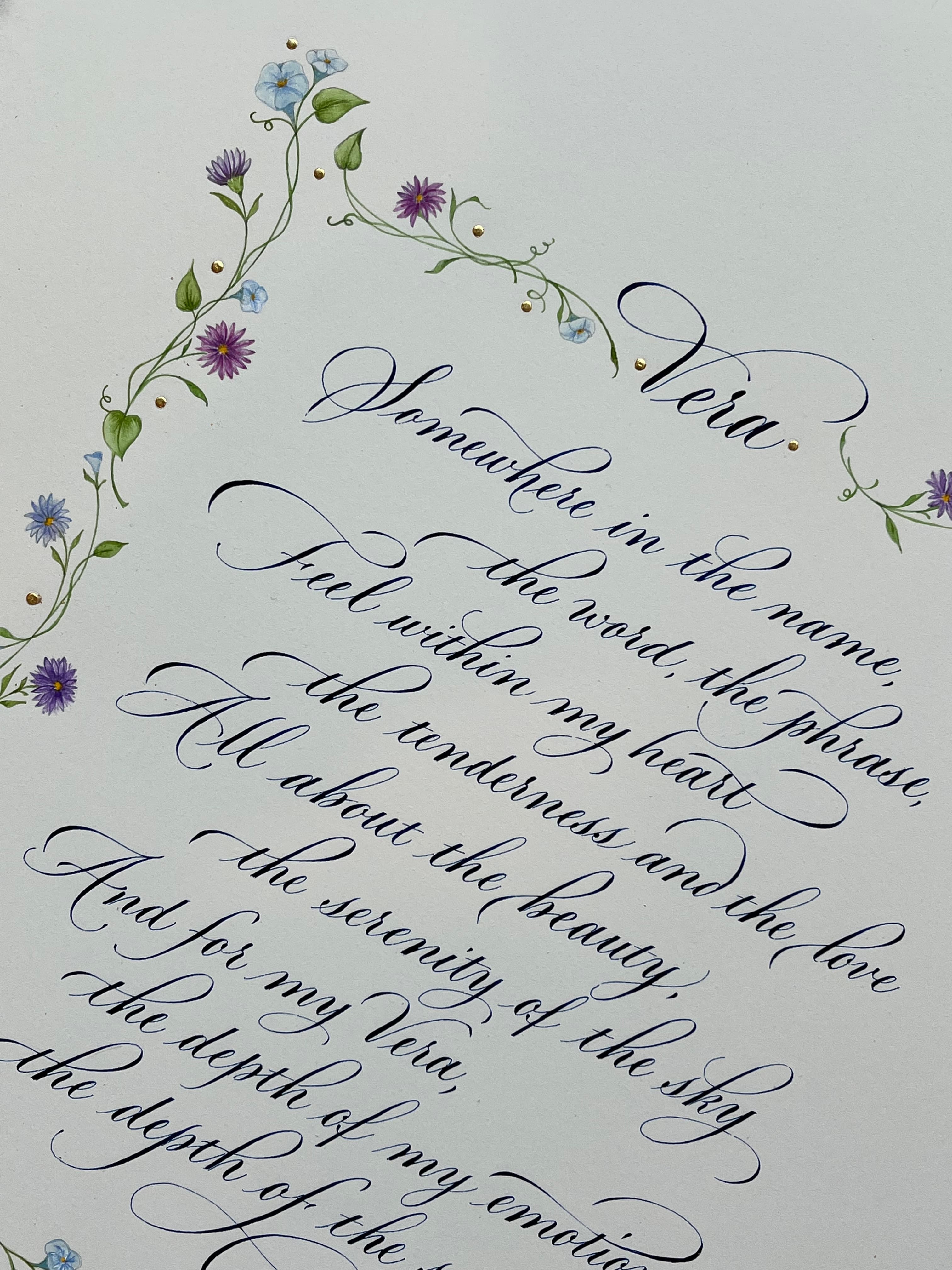 An elegant illuminated poem